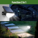 GKGG Solar Lights Outdoor Waterproof IP65, 76 LED 3 Lighting Modes Solar Spot Lights Outdoor Yard Garden Landscape Pathway (Cool White, 4 Pack)