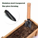 3 Pieces Garden Tools Set-Garden Rake Trowel, Gardening Tools with Wood Handle,Iron Crafts Gardening Work Kit with Solid Wood Ergonomic Handle Tools Succulent Gift Set Outdoor Gardening Tools(Black)