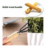 3 Pieces Garden Tools Set-Garden Rake Trowel, Gardening Tools with Wood Handle,Iron Crafts Gardening Work Kit with Solid Wood Ergonomic Handle Tools Succulent Gift Set Outdoor Gardening Tools(Black)