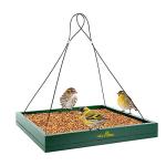 MIXXIDEA Bird Feeder Hanging Tray, Bird Feeders for Outdoors, Wooden Seed Tray Platform Mesh Seed Platform for Garden Yard Outside Decoration Attracting for Wild Birds (Green-1pk)