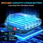 Tietoc Mini Chainsaw, 6 Inch Chain Saw Cordless, 880W Powerful Electric Handheld Chainsaw with Automatic Oiler, with 2 Batteries and 2 Chains, Tree Trimmer Gardening Tools Gift for Men, Father, Dad