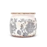 Dosayes Vintage Grey Ceramic Ice Crack Flower Pot with Drainage Holes, Country Rustic Planters for Indoor and Outdoor,Tuscan Decor,Home,Living Room, Garden Decor, Gardening Gift