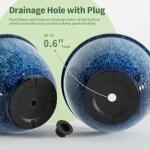 Vanslogreen Plant Pots, Set of 4 Plastic Planters with Drainage Hole, 8 Inch Glaze Plastic Flower Pots for Plants, Nursery Planting Pot, Planter for Indoor Outdoor Home Decorative(Blue)