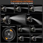 RESTMO Hose Nozzle Heavy Duty, Metal Water Hose Sprayer for Garden, 9 Spray Patterns | High Pressure | Thumb Flow Control | On/Off Valve, Ideal for Outdoor Lawn & Plant Watering, Car & Pet Washing
