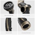 RESTMO Hose Nozzle Heavy Duty, Metal Water Hose Sprayer for Garden, 9 Spray Patterns | High Pressure | Thumb Flow Control | On/Off Valve, Ideal for Outdoor Lawn & Plant Watering, Car & Pet Washing