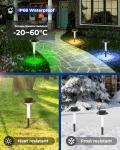 ALEPOD Color Changing Solar Pathway Lights - 8 Pack IP68 Waterproof with 7 RGB Modes for Halloween & Christmas Yard, Garden, Walkway, Pathway, Backyard, Lawn Decoration