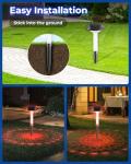 ALEPOD Color Changing Solar Pathway Lights - 8 Pack IP68 Waterproof with 7 RGB Modes for Halloween & Christmas Yard, Garden, Walkway, Pathway, Backyard, Lawn Decoration