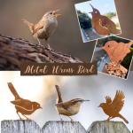 OULYDEKO 5PCS Rusty Birds Decoration,Outdoor Bird Wall Decor,Metal Birds Yard Decor, Metal Birds Craft Statue Ornaments - Garden Sculptures and Yard Art, Fence Decorations Outdoor,Rustic Garden Decor