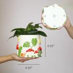 GUGUGO Colorful Frog Garden Plant Pots, Cute Unique Succulent Planters with Drainage, Rainbow Small Mushrooms Flower Planters Pots for Indoor Plants, Funny Eclectic Home Décor (B, 5Inch)