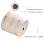 Ekirlin 7 Inch Natural Travertine Textures Plant Pot, Resin Outdoor Planter with Drainage Hole, Removable Rubber Stopper and Non-Slip Soft Pad,Weatherproof Decorative Pot for Indoor/Garden Plants