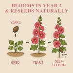 Hollyhock Seeds 3000+ Bulk Pack - Mixed-Color Perennial Blooms, Attracts Pollinators, Easy to Grow, Tall Garden Beauty - Perfect for Outdoor Landscaping, Backyard Shade, and Cottage Flower Gardens