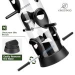 Kingsyard 2 Pack Tube Bird Feeder for Outdoors Hanging, Removable Base and Perch, 6 Feeding Ports - Easy to Clean, Premium Hard Plastic, Attracting for Finches Cardinals (Black)