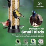 Kingsyard 2 Pack Tube Bird Feeder for Outdoors Hanging, Removable Base and Perch, 6 Feeding Ports - Easy to Clean, Premium Hard Plastic, Attracting for Finches Cardinals (Black)