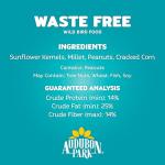 Audubon Park Waste Free Wild Bird Seed – 12 lb. No Mess Blend with Sunflower Hearts & Peanut Pieces – Bird Food for Outside Feeders