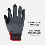 Touchscreen Work Gloves - Synthetic Leather, Large Black Grey