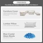 Patio Furniture Set 45 In Outdoor Fire Pits 6 Pieces Outdoor Patio Furniture 60000 BTU Outdoor Propane Fire Pit Table Patio Sofa Outdoor Chairs Anti-slip Cushions Waterproof Covers, Light Grey