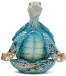 VVGIFTS Sea Turtle Meditation Yoga Decor, Garden Figurine Sea Turtle Meditating Coastal Beach Decorations, Zen Yoga Resin Statue for Home Office Decorations (Put The Palm Separate)