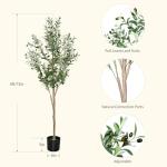 6ft Faux Olive Tree, Artificial Olive Tree Indoor, High Imitation Silk Plant Fake Olive Tree with Realistic Leaves and Fruits, Suitable for Home Living Room Office Decoration
