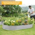 Gardeal Garden Galvanized Raised Garden Bed Kit - Metal Planter Boxes for Vegetables/Herbs/Flowers, Heavy-Duty Steel Outdoor Garden Box with Reinforced Edges