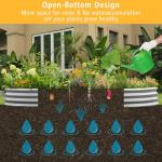 Gardeal Garden Galvanized Raised Garden Bed Kit - Metal Planter Boxes for Vegetables/Herbs/Flowers, Heavy-Duty Steel Outdoor Garden Box with Reinforced Edges