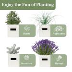 PERFNIQUE Indoor Herb Garden, Herb Planter Set with Tray, Farmhouse Indoor Plant Pots, Windowsill Herb Garden with Drainage(Planter only) for Indoor/Outdoor, Window Pots(White)