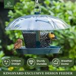 Kingsyard Bird Feeder for Outside, Dual-Use Metal Mesh Wild Bird Feeder with Weatherproof Dome Dual, 2.5 lbs Seed Capacity for Finch Cardinal