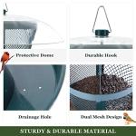 Kingsyard Bird Feeder for Outside, Dual-Use Metal Mesh Wild Bird Feeder with Weatherproof Dome Dual, 2.5 lbs Seed Capacity for Finch Cardinal