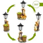 YEPOTUE Solar Squirrels Outdoor Statues, Garden Sculptures with Flowerpot Decor & Solar Lantern for Yard Art Lawn Ornaments Porch Patio Balcony - Birthday Gifts for Women Mom