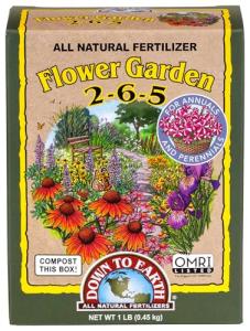 Down To Earth All Natural Fertilizers Organic Flower Garden - Plant Food for Blooming Annuals, Perennials and Flowering Shrubs 2-6-5, 1 lb