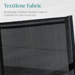 Best Choice Products 4-Piece Outdoor Textilene Patio Conversation Set, Backyard Furniture w/Loveseat, Coffee Table, Steel Frame - Black/Black