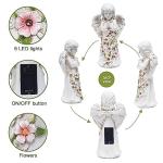 Nacome Garden Outdoor Statues Angel with Succulent and 7 LED Lights – Lawn Decor for Patio, Balcony, Yard Ornament - Chrismtas Gifts for Mom Grandma