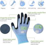 KANGLONGDA 7 Pairs Women Gardening Gloves, EN388 2131X Outdoor Protective Work Gloves with Breathable Micro-Foam Coating for Gardening, General Purpose, Courtyard, 3 Purple + 3Blue +1 Grey