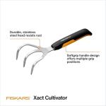 Fiskars Xact Hand Cultivator, Stainless Steel Weeder with SoftGrip Handle, Durable Garden Tool for Loosening and Aerating Soil, Ideal for Flower Beds and Garden Beds
