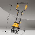 IncwBo 8.5AMP 12Inch Corded Tiller Cultivator 8-inch Depth Rototillers for Gardening, 360RPM Electric Garden Tiller with LT-201D Socket