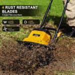 IncwBo 8.5AMP 12Inch Corded Tiller Cultivator 8-inch Depth Rototillers for Gardening, 360RPM Electric Garden Tiller with LT-201D Socket