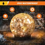 MLKNK Solar Globe Lights Outdoor Waterproof-Solar Balls-Solar Garden Lights-Orbs for Outside 4 Pack Cracked Glass Ball for Lawn Patio Yard Backyard Decorations