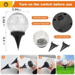 MLKNK Solar Globe Lights Outdoor Waterproof-Solar Balls-Solar Garden Lights-Orbs for Outside 4 Pack Cracked Glass Ball for Lawn Patio Yard Backyard Decorations