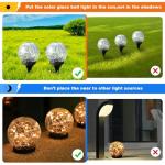 MLKNK Solar Globe Lights Outdoor Waterproof-Solar Balls-Solar Garden Lights-Orbs for Outside 4 Pack Cracked Glass Ball for Lawn Patio Yard Backyard Decorations