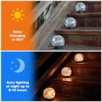 MLKNK Solar Globe Lights Outdoor Waterproof-Solar Balls-Solar Garden Lights-Orbs for Outside 4 Pack Cracked Glass Ball for Lawn Patio Yard Backyard Decorations