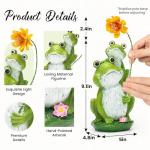 GIGALUMI Solar Garden Statues Loving Frog Garden Decor Figurine Lights for Outside, Yard Decorations Outdoor Patio Decor, Gardening Gifts for Women
