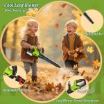 Kids Tool Set, 3-IN-1 Toddler Power Garden Tools with Sounds & Lights, Volume+/-, Toy Weed Wacker, Leaf Blower & Hedge Trimmer, Outdoor Play Toy Tools, Christmas Birthday Gifts for Boys 3 4 5 6 7 8+