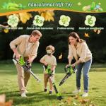 Kids Tool Set, 3-IN-1 Toddler Power Garden Tools with Sounds & Lights, Volume+/-, Toy Weed Wacker, Leaf Blower & Hedge Trimmer, Outdoor Play Toy Tools, Christmas Birthday Gifts for Boys 3 4 5 6 7 8+