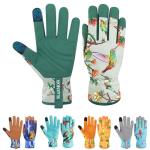 SLARMOR Leather-Gardening-Gloves for Women - Thorn-Proof Work-Gloves with Touch Screen for Weeding, Digging, Planting,Pruning Yard Garden Gloves -Medium