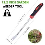 KLDOLLAR Weed Puller Tool, Dandelion Weeder Puller Tool with Soft Handle, Two-Pronged Fork Weed Remover Tool for Easy Weed Removal, Stainless Steel Garden Weeder Tool for Lawn Farmland Gardening Tools