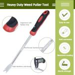 KLDOLLAR Weed Puller Tool, Dandelion Weeder Puller Tool with Soft Handle, Two-Pronged Fork Weed Remover Tool for Easy Weed Removal, Stainless Steel Garden Weeder Tool for Lawn Farmland Gardening Tools