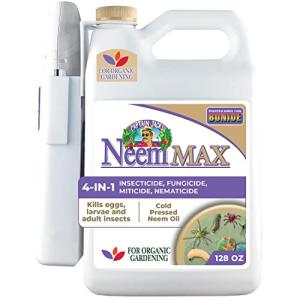 Bonide Captain Jack's Neem Max, 128 oz Ready-to-Use Spray Cold Pressed Neem Oil, Multi-Purpose Insecticide, Fungicide, Miticide and Nematicide for Organic Gardening