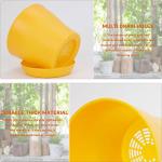 JERIA 16-Pack 4" Plastic Flower Plant Pots Thickened Seedlings Nursery Pots, Colorful Flower Plant Container Seed Starting Pots with Pallet (8 Colors)