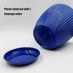 RooTrimmer 7.5/6.5/5.5/4.9/4.2/3.5 Inch Plant Pots with Saucers & Drain Holes - Indoor/Outdoor Flower Pots for Succulents, Herbs, Cactus - Modern Lightweight Durable Planter Set, Blue