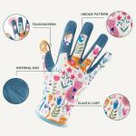IYICLOTH Gardening Gloves for Women, Printed Touchscreen Garden Gloves with Grip, Thorn-Proof Puncture-Resistant Work Gloves