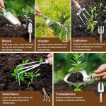 Gardening Tools Set 9-Piece Heavy-Duty Gardening Gifts for Women Mom Wife Gardening Hand Tools with Purple Floral Tote Bag and Repotting Mat, halilus Stainless Steel Garden Supplies Kit